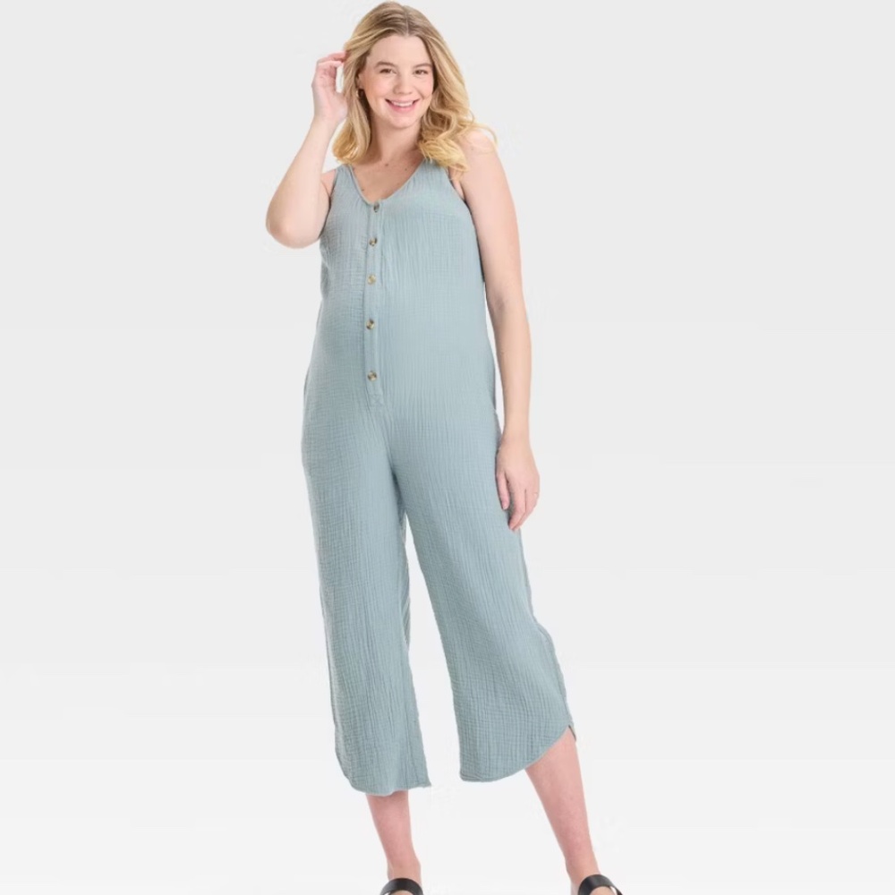 Isabel Maternity by Ingrid & Isabel | Gauze Maternity Jumpsuit | XXL